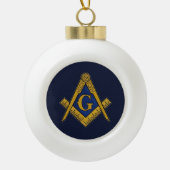 Boule En Céramique Freemason Masonic Carré et Compass Freemasony (Devant)