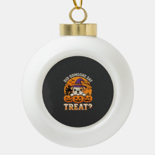 Boule En Céramique Friandise pour chien Halloween Design Bulldog Citr