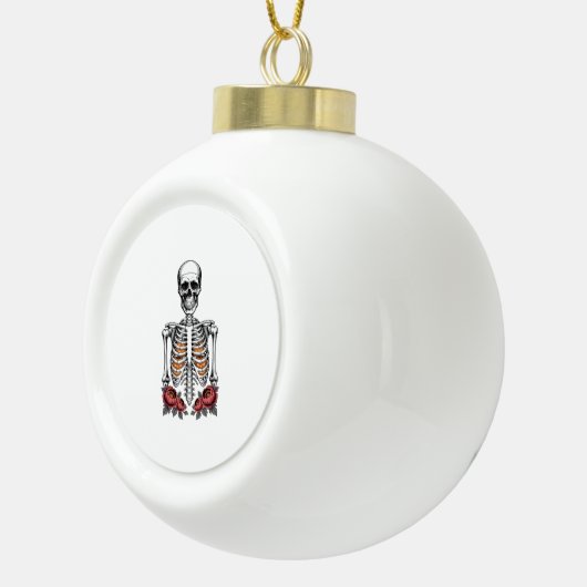 Boule En Céramique Funny Skeleton Citrouille Fall (Droite)