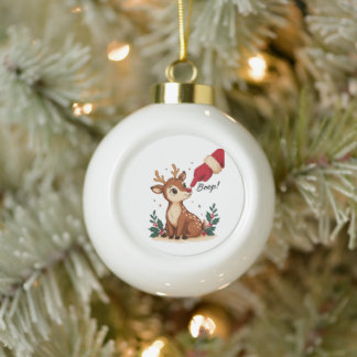 Boule En Céramique Gant de Noël Santa Boop Booping Bébé Renne