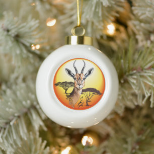 Boule En Céramique Gazelle Antelope africaine animal sauvage