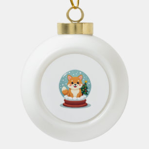 Boule En Céramique Globe de neige Shiba