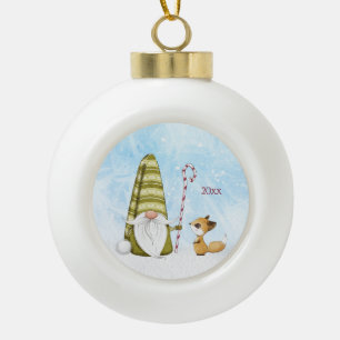 Boule En Céramique Gnome de vacances et Fox personnalisé année Keepsa