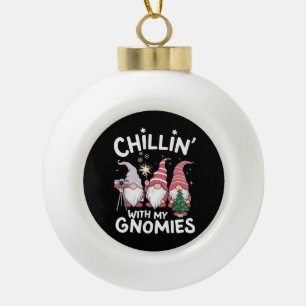 Boule En Céramique Gnome Famille de Noël Se détendre avec mes Gnomes
