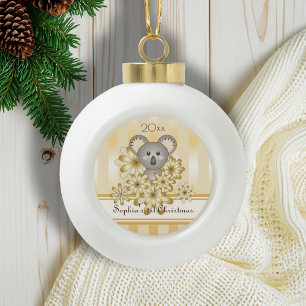 Boule En Céramique Gold Stripe Cute Baby Koala