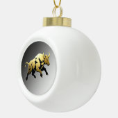 Boule En Céramique Golden Bull – Strength & Prosperity Emblem (Droite)
