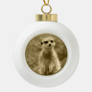 Boule En Céramique Golden Meerkat 2022 Pièce, Ball Christmas Orament