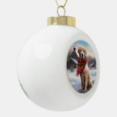 Boule En Céramique Golden Retriever Dog in Snow Christmas (Gauche)