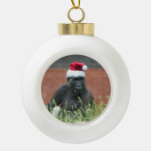 Boule En Céramique Gorille à Noël (Devant)