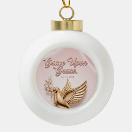Boule En Céramique "Grace Upon Grace" Keepsake Ornament: (Devant)