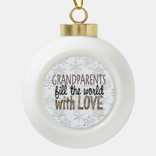 Boule En Céramique Grand-parents Parole Art de Noël (Devant)