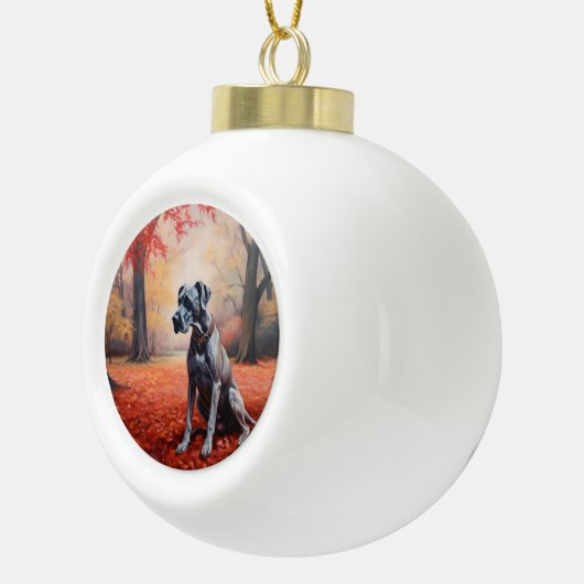 Boule En Céramique Grande Danse en automne Feuilles automne Inspirati (Droite)