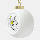 Boule En Céramique Graphique de gravure jaune nénuphars (Droite)