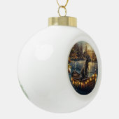 Boule En Céramique Great Dane Christmas Festive Voyage (Gauche)