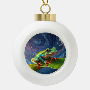 Boule En Céramique Grenouille d'arbre nuit magique