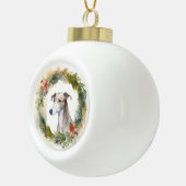 Boule En Céramique Greyhound Christmas Wreath Festive Pup (Droite)