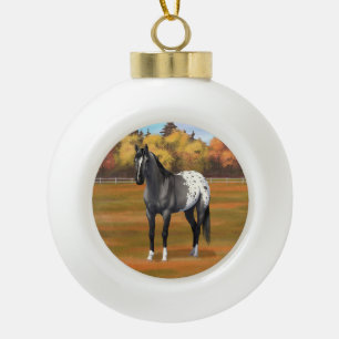 Boule En Céramique Gris Grulla Appaloosa Quartier Horse Stallion