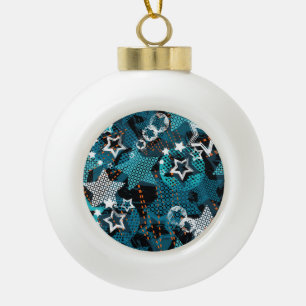 Boule En Céramique Grunge star motif, design pour enfants ludique.