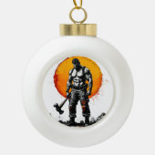 Boule En Céramique guerrier barbare médiéval imaginaire hummer force (Devant)