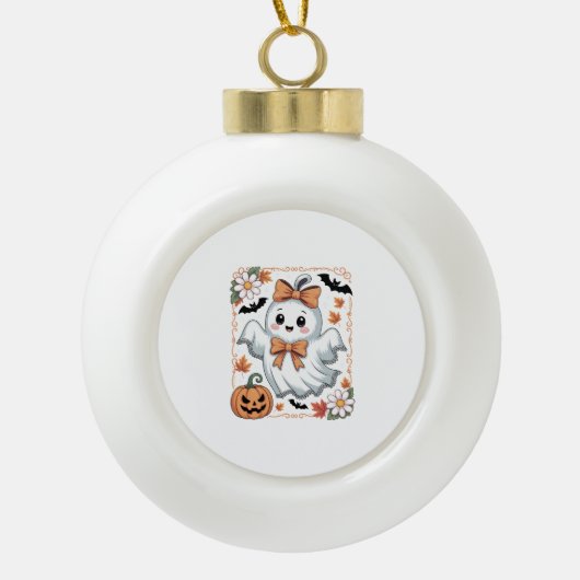 Boule En Céramique Halloween éffrayant Lace Ghost (Devant)