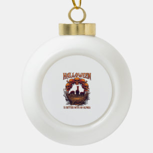 Boule En Céramique Halloween Est Meilleur Alpaga Crânes Orange Araign