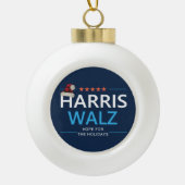 Boule En Céramique Harris Walz Noël espoir pour les fêtes Kamala (Devant)
