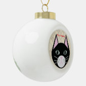 Boule En Céramique Hérangs de chat beige (Gauche)