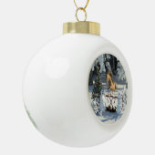 Boule En Céramique Hiver Fun Jumping Cheval et Snowmen (Gauche)