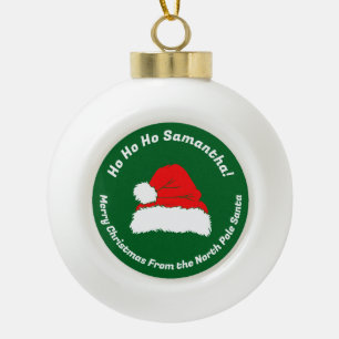 Boule En Céramique Ho ho ho idée de Noël moderne de Père Noël
