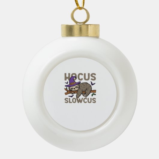 Boule En Céramique Hocus Slowcus Funny Halloween Sloth Classic T-Shir (Devant)