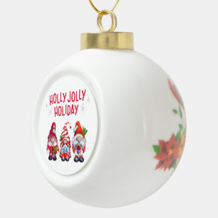 Boule En Céramique Holly Jolly Gnomes Holiday