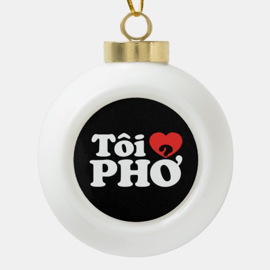 Boule En Céramique I Heart (Love) Pho (Tôi PHỞ) (Devant)
