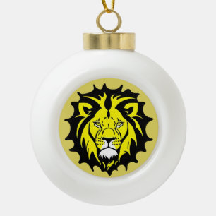 Boule En Céramique Illustration de tête de lion de dessin animé gras