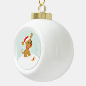 Boule En Céramique Illustration mignonne d'un chiot dans la neige (Droite)