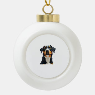 Boule En Céramique Illustration Rétro Portrait de Chien Coloré Vintag