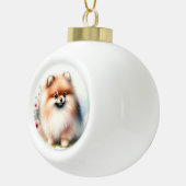 Boule En Céramique Image d'aquarelle mignonne Pomeranian (Droite)
