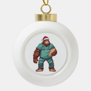 Boule En Céramique Infirmière Sasquatch Bigfoot Noël Santé