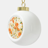 Boule En Céramique Iris orange : motif floral transparent (Droite)