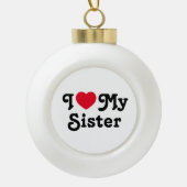 Boule En Céramique J'aime ma soeur (Devant)