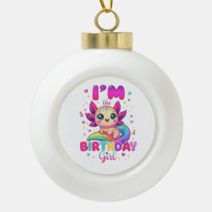 Boule En Céramique Je suis l'axolotl de la fille d'anniversaire