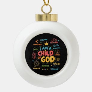 Boule En Céramique Je suis un enfant de Dieu chrétien rétro Jésus foi
