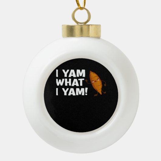 Boule En Céramique Je Yam Ce Que Je Yam Funny Food Lover Classique (Devant)