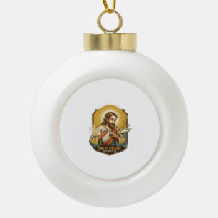Boule En Céramique Jésus s'est brûlé le doigt en sortant l'assiette d