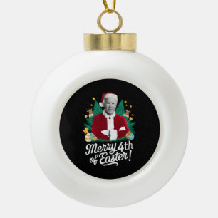 Boule En Céramique Joe Biden Noël Santa Joyeux 4ème de Pâques Xmas