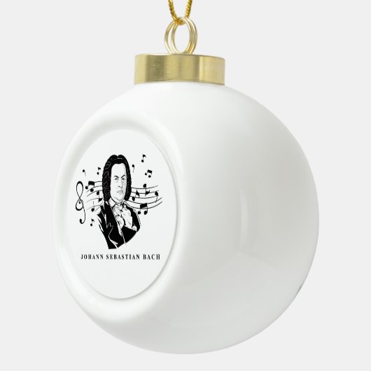 Boule En Céramique Johann Sebastian Bach Portrait / Bust avec notes (Droite)