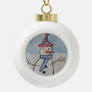 Boule En Céramique Joli bonhomme de neige
