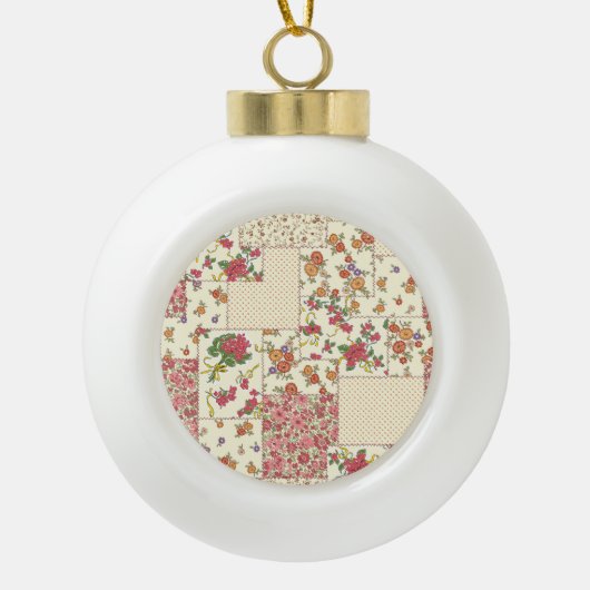 Boule En Céramique Joli Patchwork Floral Conception transparente (Devant)