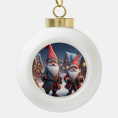 Boule En Céramique Joli petit elfe de Noël (Devant)