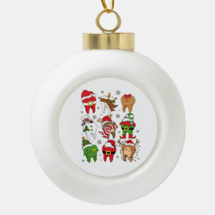 Boule En Céramique Jolis personnages de dent de Noël dentaire de Noël