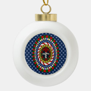 Boule En Céramique Jouer Noël Premium Ornament